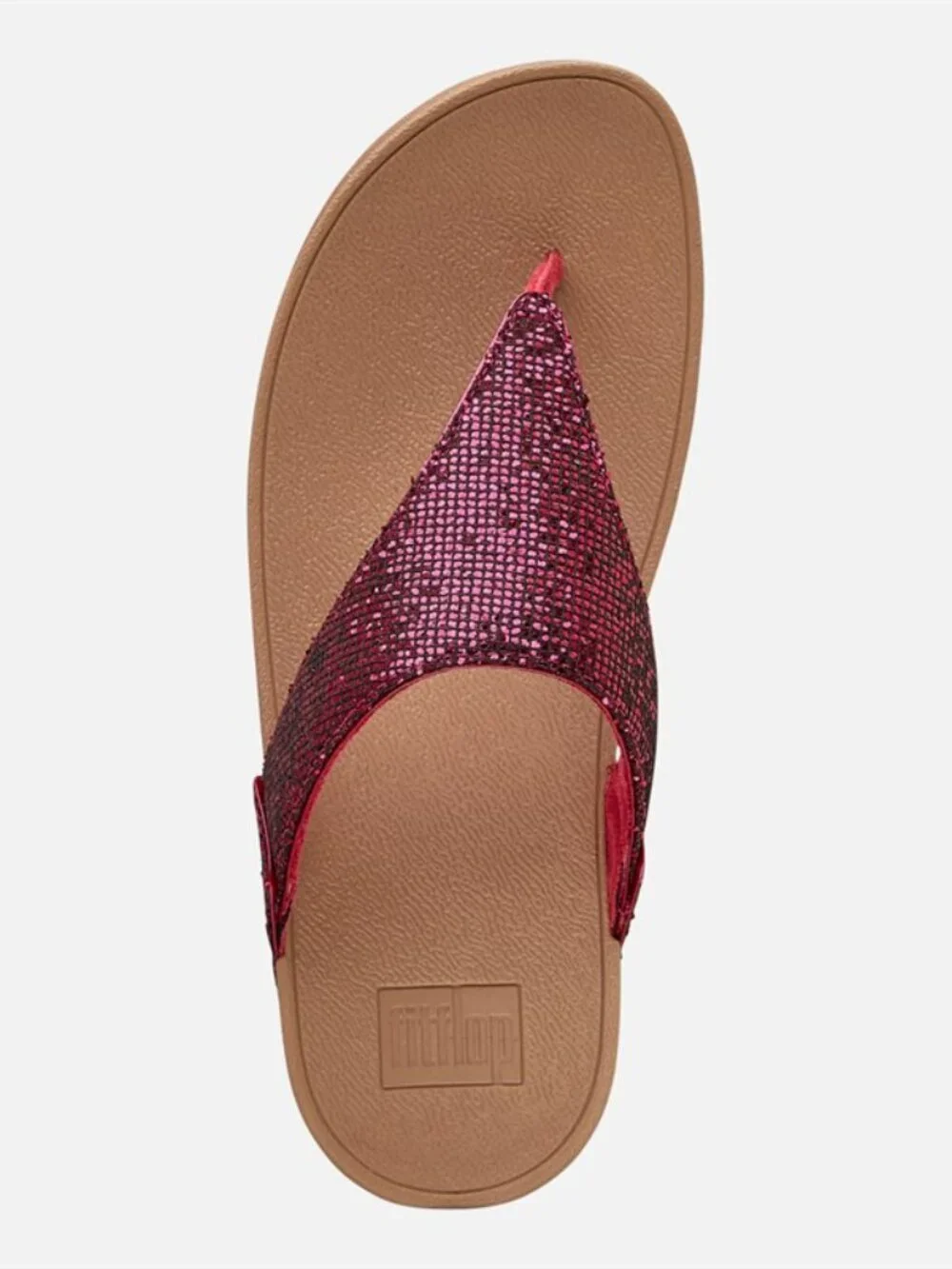 NIB FitFlop Lulu Glitterball Toe-Post Sandals - Raspberry 7.5